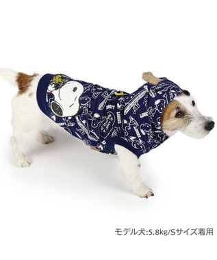 PET PARADISE スヌーピー パーカー 《デニム風》 小型犬 ネイビー