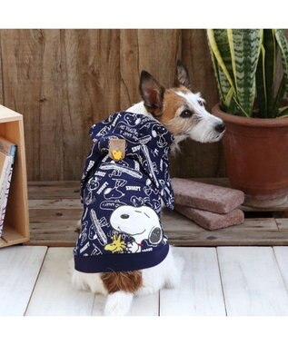 PET PARADISE スヌーピー パーカー 《デニム風》 小型犬 ネイビー