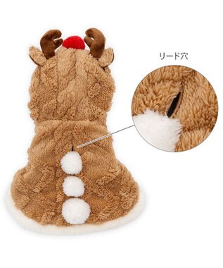 PET PARADISE ペットパラダイス トナカイ ポンチョ 2025 小型犬 ライトブラウン