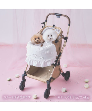 PET PARADISE cherircouture レースフリル カート用 クッション ホワイト