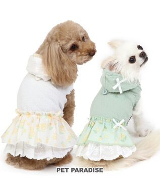  犬の服 犬 ワンピース 【小型犬】 ミモザ ホワイト グリーン