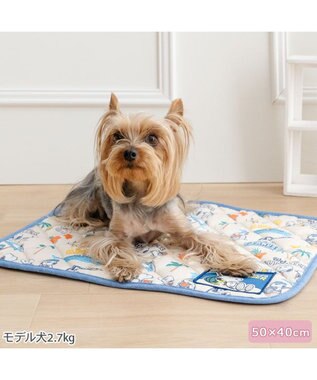 PET PARADISE スヌーピー クール マット  《サマーバケーション柄》 Ｓ ホワイト×ブルー