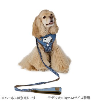 PET PARADISE スヌーピー リード 《デニム風》 Ｍ～Ｌ 大型犬 ネイビー