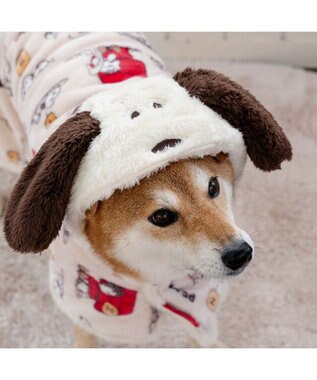 PET PARADISE スヌーピー 着る毛布  《うたたね柄》 中型犬 大型犬 ベージュ