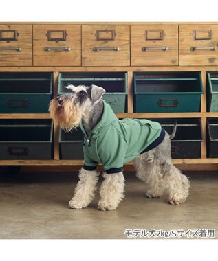 PET PARADISE J.PRESS エンボス ロゴパーカー 小型犬 ライトカーキ