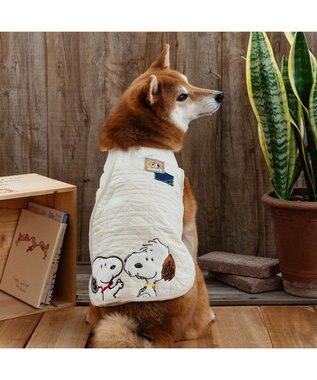 PET PARADISE スヌーピー 背中開き ベスト 《兄弟柄》 中型犬 ホワイト