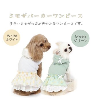 PET PARADISE 犬の服 犬 ワンピース 【小型犬】 ミモザ ホワイト グリーン ホワイト