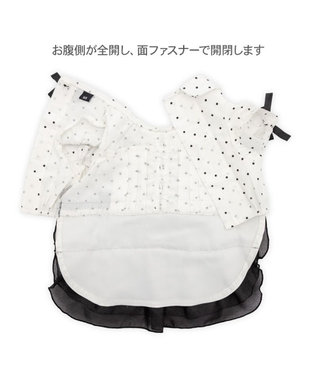 PET PARADISE cherircouture ドットシャツ ワンピース 小型犬 ホワイト×ブラック