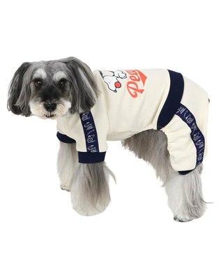 PET PARADISE スヌーピー トラック ロンパース 小型犬 ホワイト×ネイビー