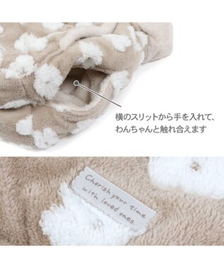 PET PARADISE ペットパラダイス 遠赤外線 ボア 犬たんぽ 《お花柄》S ベージュ