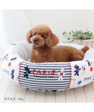 PET PARADISE リサとガスパール クールカドラー 丸型《パリ柄》 小型犬 パリ柄