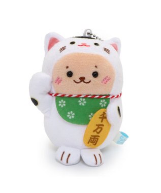Mother garden しろたん 縁起物キーホルダー 《招き猫らっこいぬ》 単品 招き猫らっこいぬ