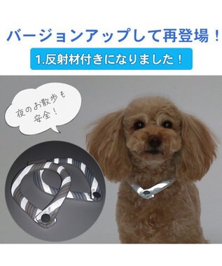 PET PARADISE クールリング 犬 クールネック ひんやり 28℃クールリング 【Ｓ】 リフレクター 水色 ベージュ  反射材付き 水色 Ｓ
