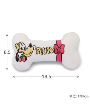 PET PARADISE ディズニー プルート リボン骨 トイ ホワイト