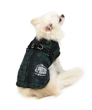 PET PARADISE J.PRESS アウター ハーネスベスト 《チェック柄》 小型犬 緑