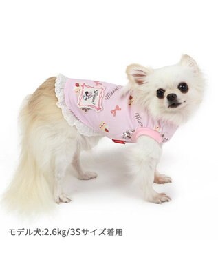 PET PARADISE ディズニー ミニーマウス  ペティヒート タンクトップ 苺 ケーキ柄 小型犬 ピンク（淡）