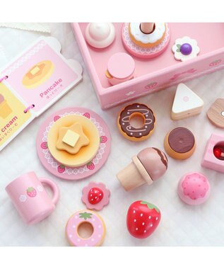 Mother garden 1.5歳からの木のおもちゃ マザーガーデン ファースト スウィートカフェリボン ピンク（淡）