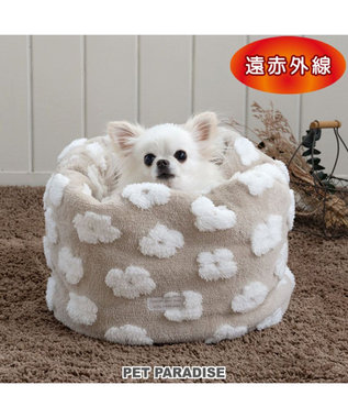 PET PARADISE ペットパラダイス ボア 寝袋 筒形 《お花柄》 S 超小型犬