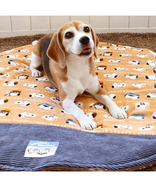 PET PARADISE スヌーピー 遠赤外線 ボアマット  丸型 《ブラザー柄》 (105cm) ブラザー柄