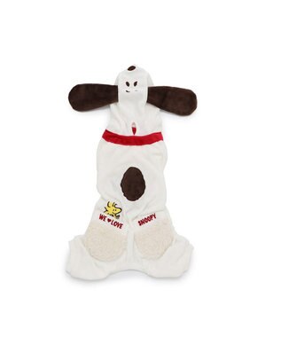 PET PARADISE スヌーピー なりきり ベロア ロンパース 【中型犬】 白~オフホワイト