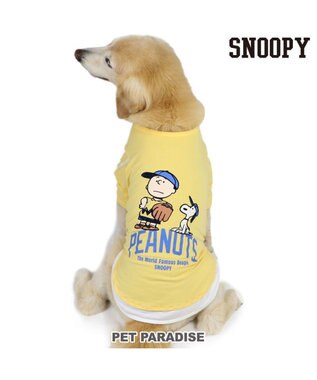 PET PARADISE スヌーピー Tシャツ 《ファインプレー柄》 黄色 中型犬 大型犬