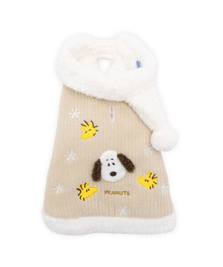 PET PARADISE スヌーピー マフラー ポンチョ 小型犬 ベージュ