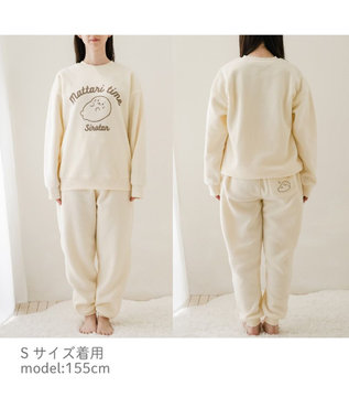 Mother garden しろたん フリース ルームウェア 上下セット ユニセックス ホワイト
