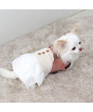 PET PARADISE ペットパラダイス ボア スカートつなぎ 小型犬 赤