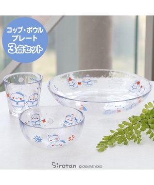 Mother garden しろたん ガラスカップ 《マリン柄》径7.8cm マリン柄