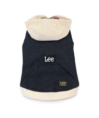 PET PARADISE Ｌｅｅ ニット デニム パーカー 中型犬 大型犬 紺(ネイビー・インディゴ)