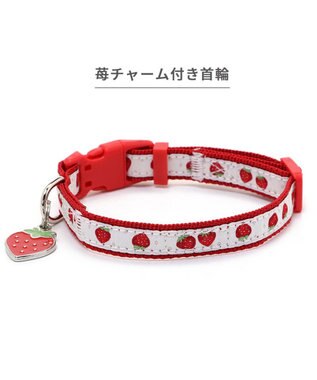 PET PARADISE ペットパラダイス 苺チャーム付き首輪 ＳＳ レッド