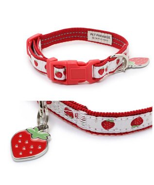 PET PARADISE ペットパラダイス 苺チャーム付き首輪 ＳＳ レッド
