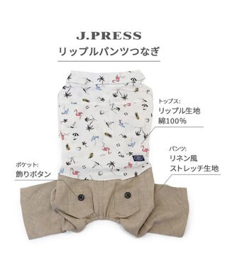 PET PARADISE J.PRESS リップル パンツつなぎ 小型犬 ホワイト