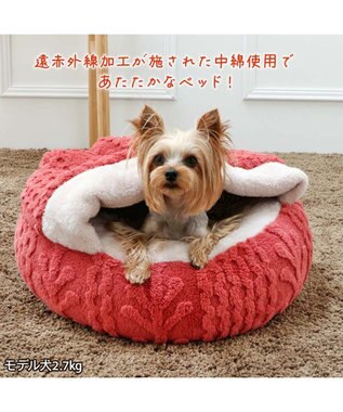 PET PARADISE ペットパラダイス 遠赤外線 アランボア 丸型 寝袋  Ｓ レッド