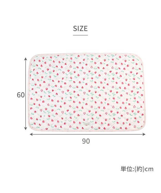 PET PARADISE ペットパラダイス クール マット 《いちご＆お花柄》 90×60㎝ いちご＆お花柄