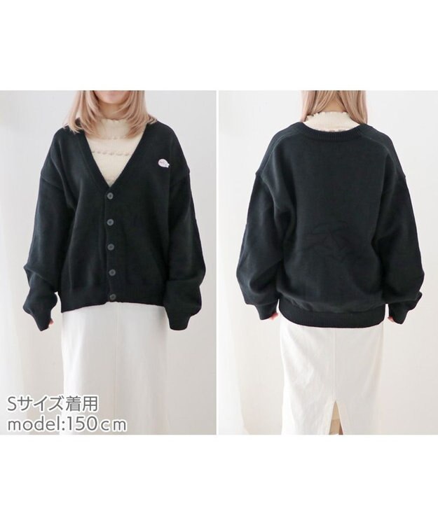 Mother garden しろたん 刺繍ニットカーディガン ユニセックス 黒