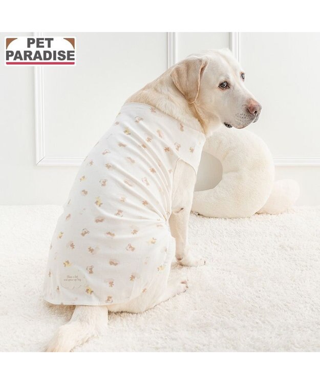 PET PARADISE ペットパラダイス くまさん はじめてのタンクトップ 《おやすみ柄》 中型犬 大型犬 オフホワイト
