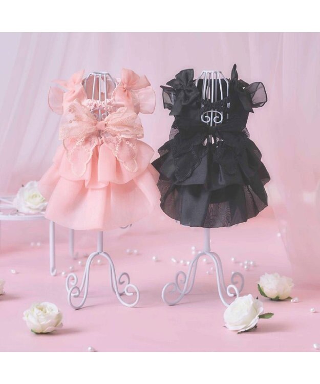 PET PARADISE cherircouture 接触冷感リボンワンピース 《ブラック》 小型犬 ブラック