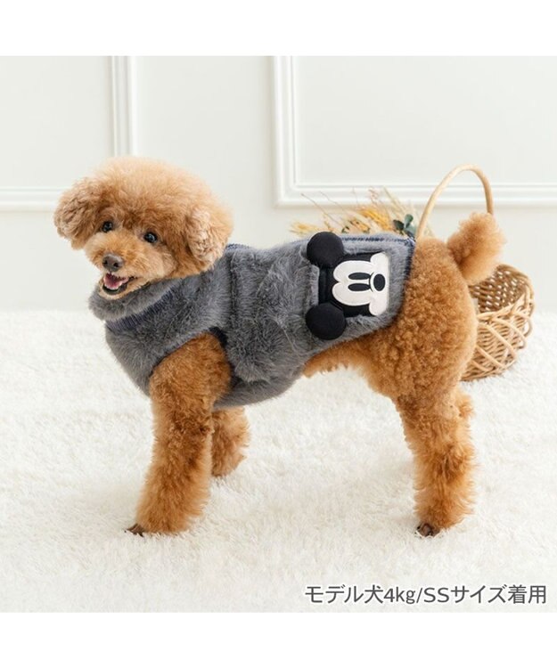 PET PARADISE ディズニー ミッキーマウス 白黒ジップベスト 小型犬 ブラック