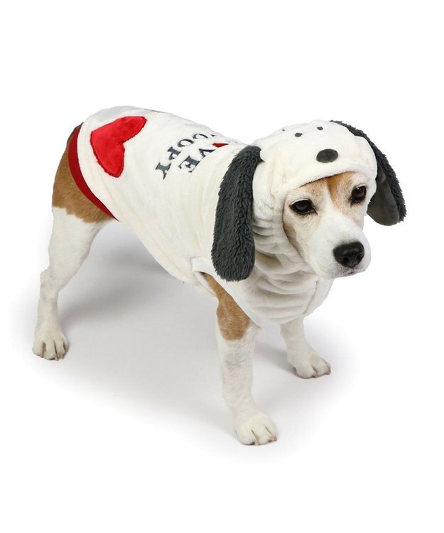 PET PARADISE スヌーピー ベストパーカー 《 なりきり ラブ》 中型犬 白~オフホワイト