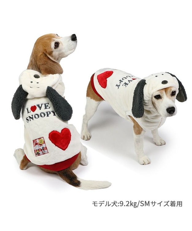 PET PARADISE スヌーピー ベストパーカー 《 なりきり ラブ》 中型犬 白~オフホワイト