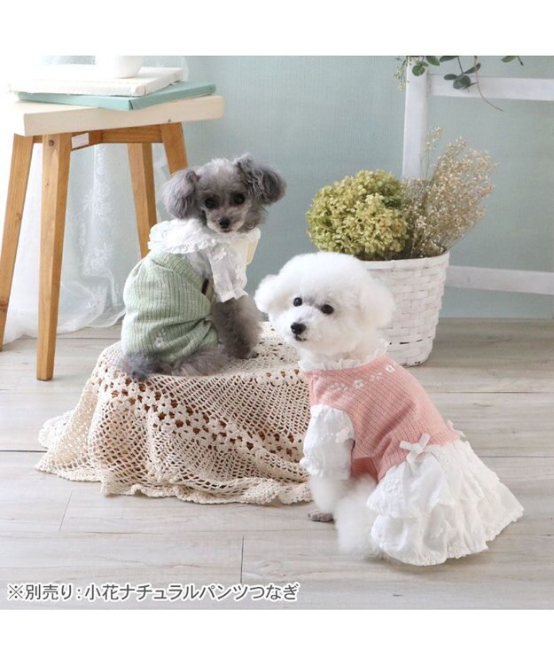 PET PARADISE ペットパラダイス ナチュラル ワンピース 《小花》 小型犬 ピンク×ホワイト