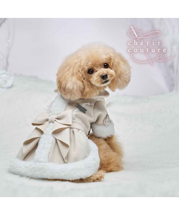 PET PARADISE cherircouture バックリボンコート 小型犬 ベージュ