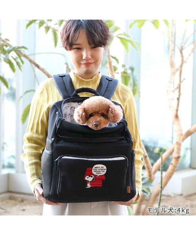 PET PARADISE スヌーピー メッシュ リュック 小型犬 ブラック