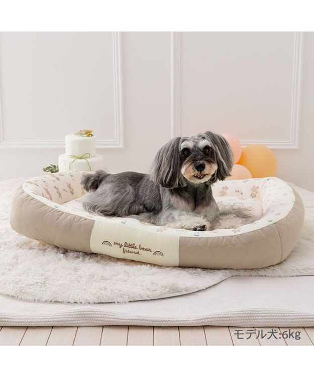 PET PARADISE ペットパラダイス くまちゃん キルトカドラー L 78×56cm ブラウン