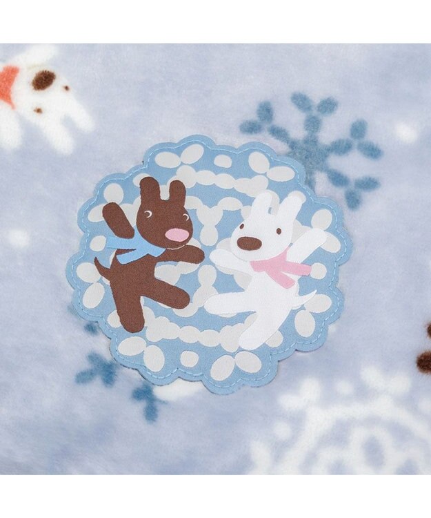 PET PARADISE リサとガスパール 遠赤外線 ボアマット 《雪編み柄》 ブルー