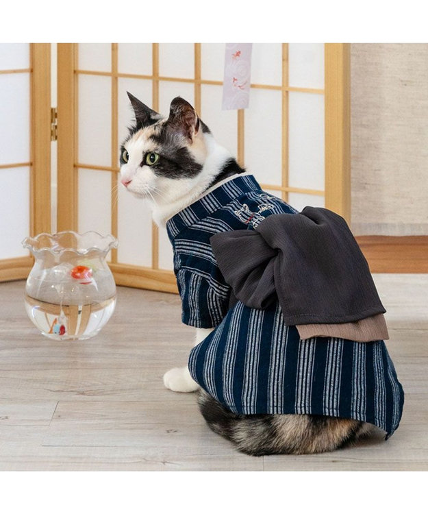 PET PARADISE ペットパラダイス  浴衣 《日本画風 犬刺繍》 小型犬 ブラック
