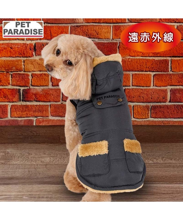 PET PARADISE ペットパラダイス 防寒フード付コート 小型犬 ブラック