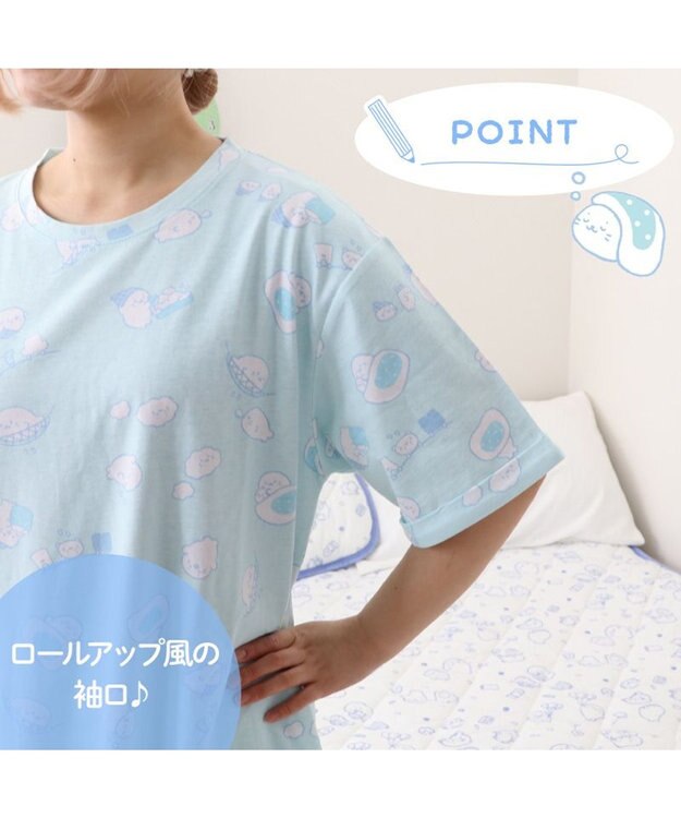 Mother garden しろたん Ｔシャツワンピース 半袖 日常柄　フリーサイズ 水色