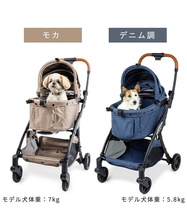 PET PARADISE smooca ネオ ワンロック ペットカート《デニム調》 インディゴブルー